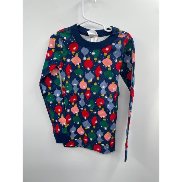 NWT Hanna Andersson Holiday Long John Pajama Set Kids 6-7 Shiny Bright Ornaments - Picture 3 of 13